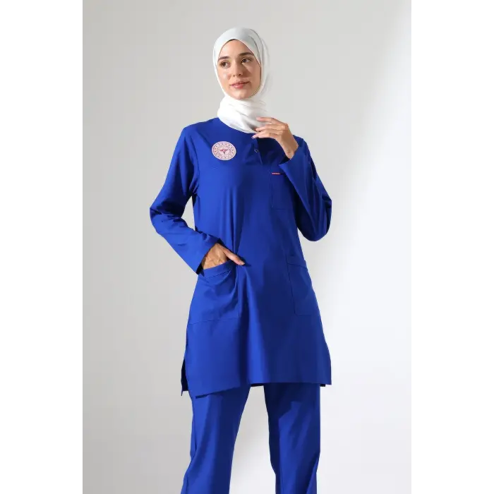 Soft Likralı Tesettür Forma Takım İki Çıtçıt Dazzlıng Blue