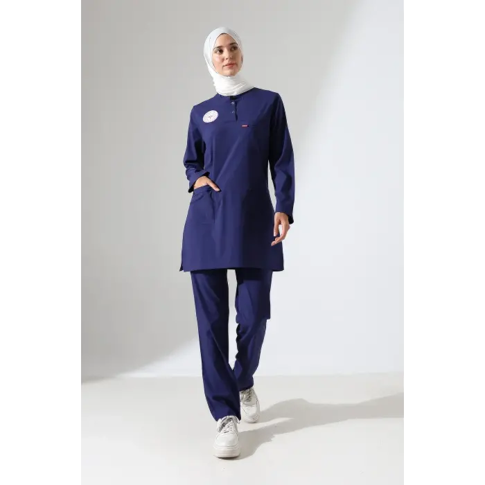 Soft Likralı Tesettür Forma Takım İki Çıtçıt Patroıt Blue
