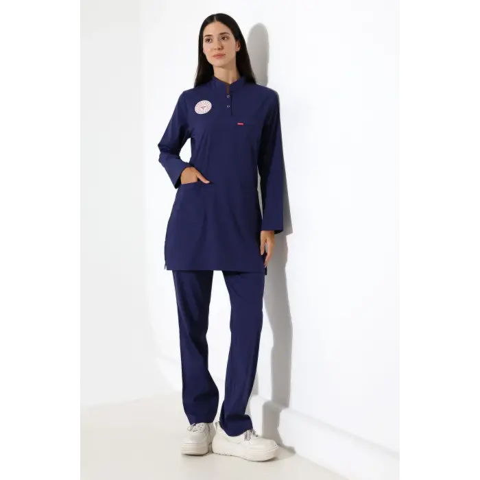Soft Likralı Tesettür Forma Takım İki Çıtçıt Patroıt Blue