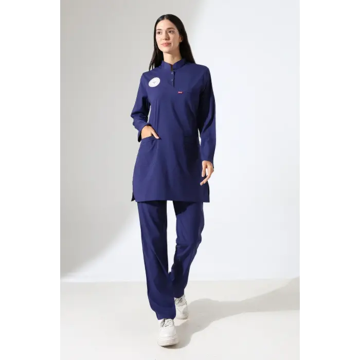 Soft Likralı Tesettür Forma Takım İki Çıtçıt Patroıt Blue