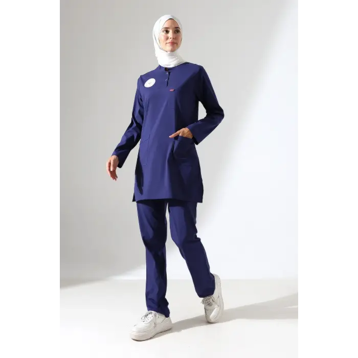Soft Likralı Tesettür Forma Takım İki Çıtçıt Patroıt Blue