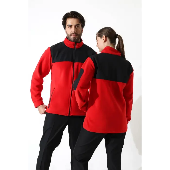 Soft Shell Robalı Unisex Polar Mont - Kırmızı Siyah