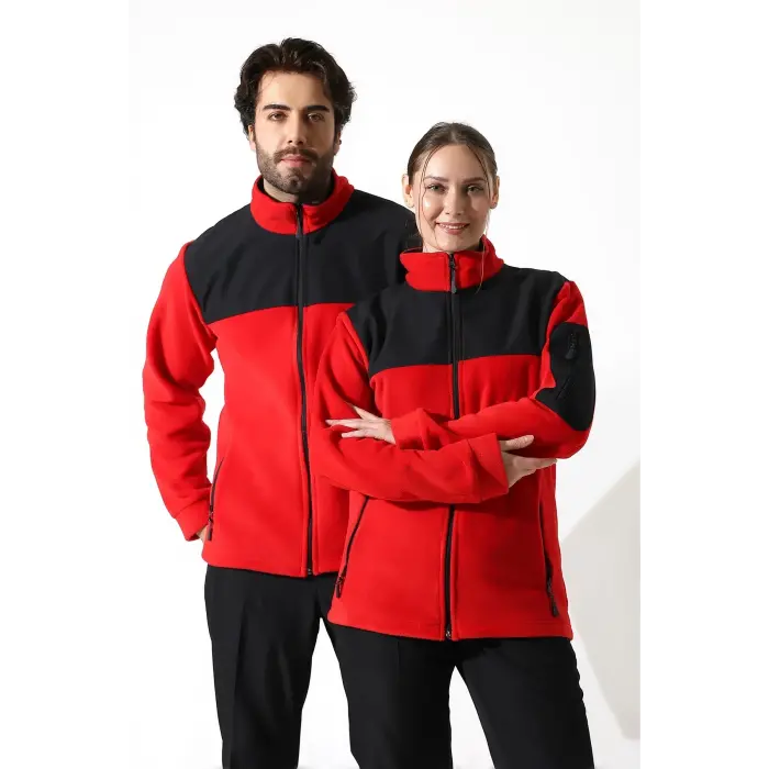 Soft Shell Robalı Unisex Polar Mont - Kırmızı Siyah