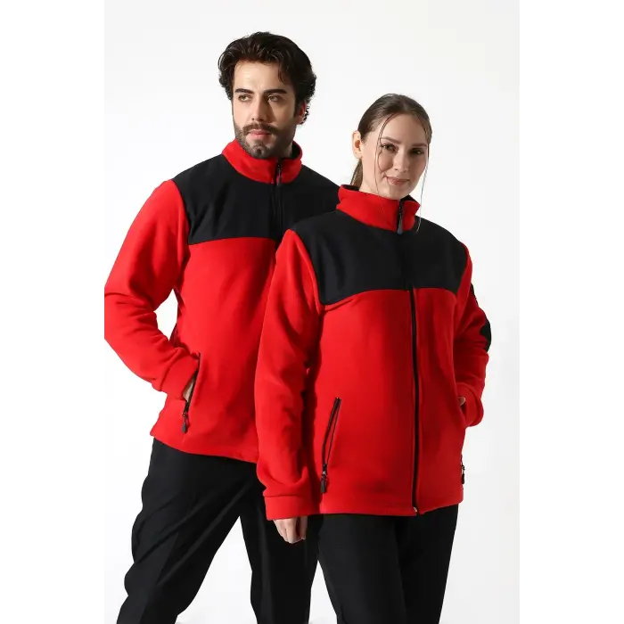 Soft Shell Robalı Unisex Polar Mont - Kırmızı Siyah