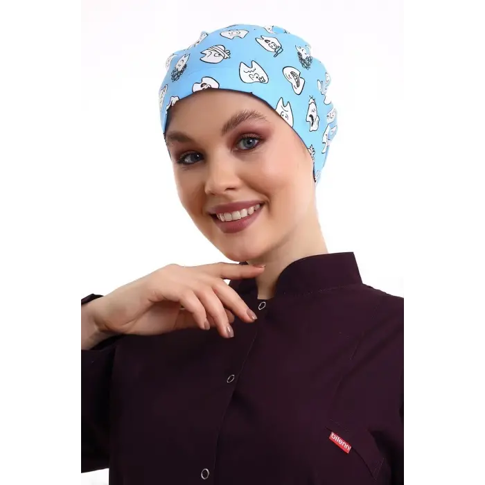 Tesettür Bone - 4111 Mavi Diş