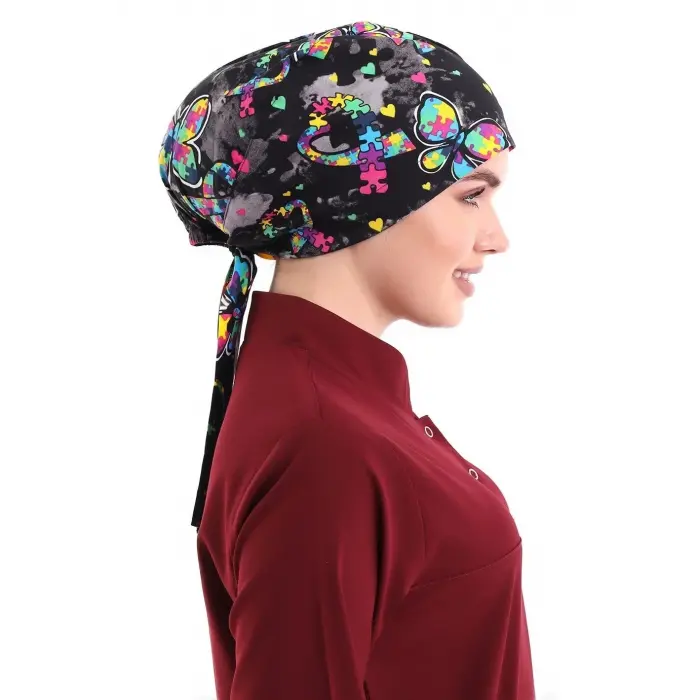 Tesettür Bone - 5007 Siyah Kelebek