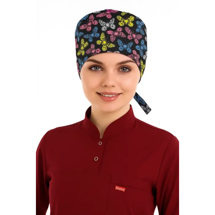 Tesettür Bone - 5013 Siyah Kelebek