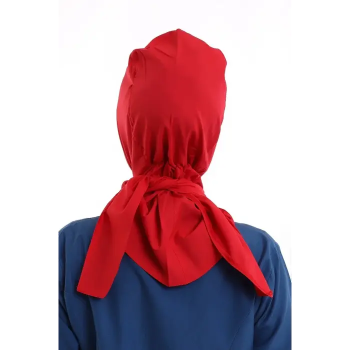 Tesettür Boyun Bağlamalı Bone - 115 Kırmızı