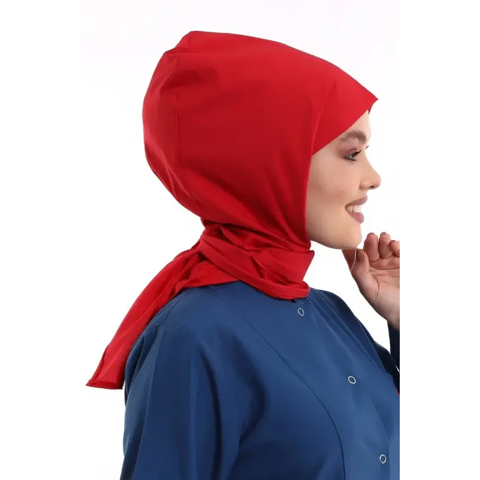 Tesettür Boyun Bağlamalı Bone - 115 Kırmızı