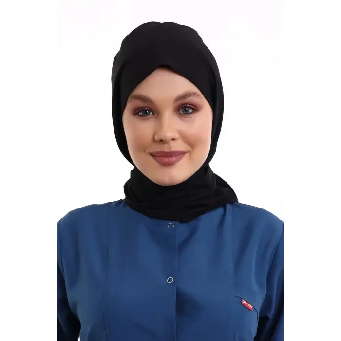 Tesettür Boyun Bağlamalı Bone - 116 Siyah