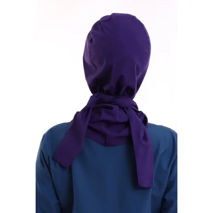 Tesettür Boyun Bağlamalı Bone - 128 Mor