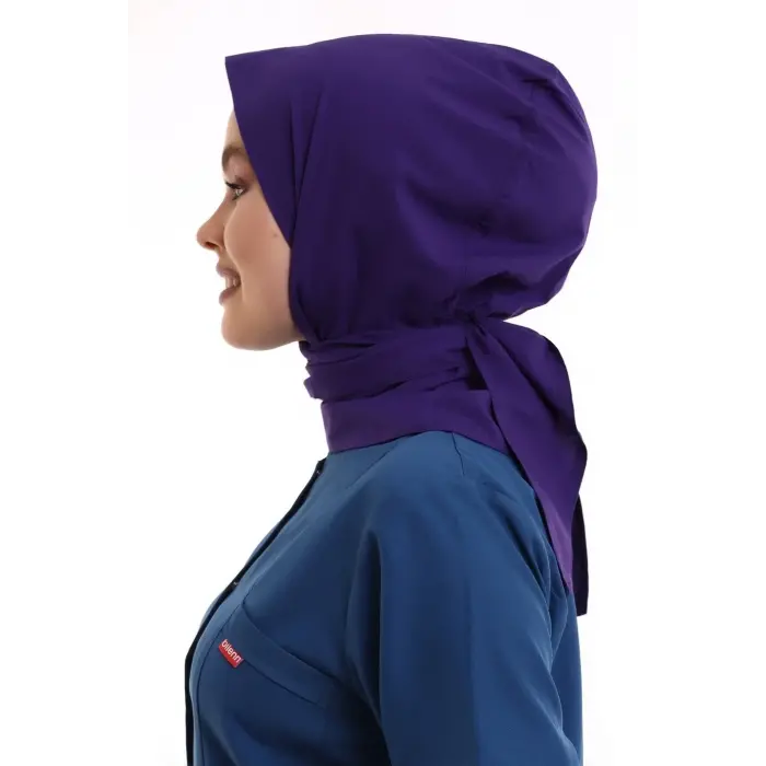 Tesettür Boyun Bağlamalı Bone - 128 Mor