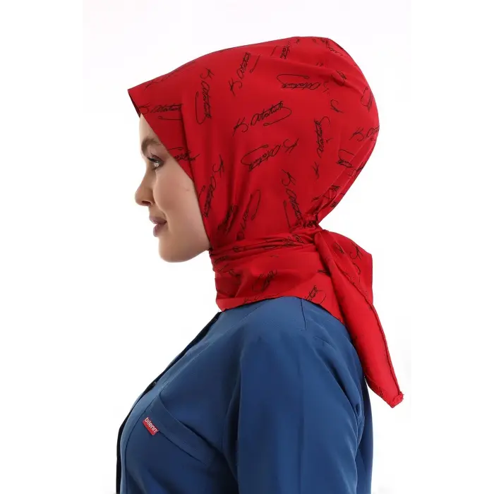 Tesettür Boyun Bağlamalı Bone - 1908 Kırmızı Kemal Atatürk