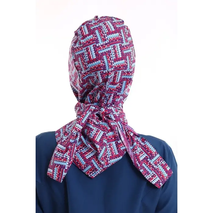 Tesettür Boyun Bağlamalı Bone - 2405 Renkli Testere