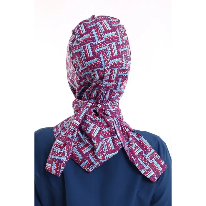 Tesettür Boyun Bağlamalı Bone - 2405 Renkli Testere