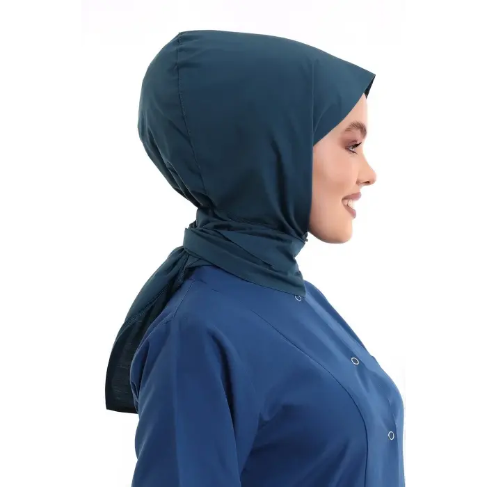 Tesettür Boyun Bağlamalı Bone - 33 Petrol Yeşil