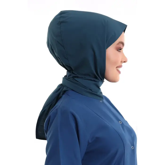 Tesettür Boyun Bağlamalı Bone - 33 Petrol Yeşil