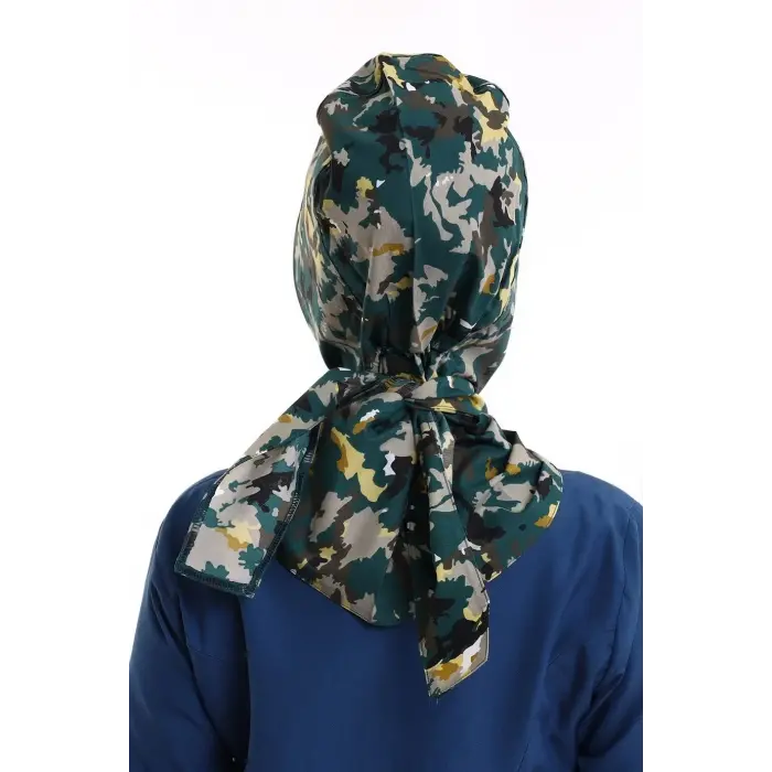 Tesettür Boyun Bağlamalı Bone - 3913 Asker