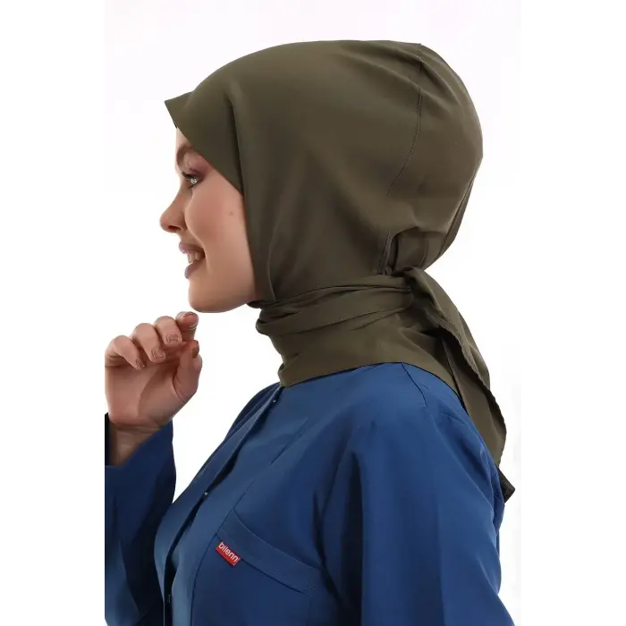 Tesettür Boyun Bağlamalı Bone - 4822 Haki