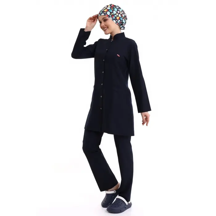 Tesettür Forma Takımı Full Çıtçıt - 5511 Bahar Lacivert