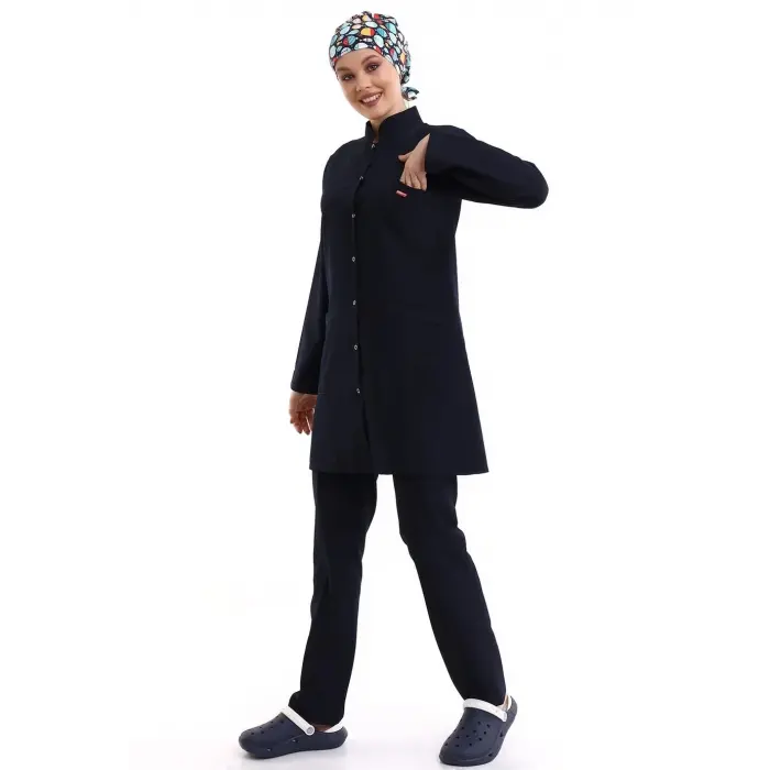 Tesettür Forma Takımı Full Çıtçıt - 5511 Bahar Lacivert