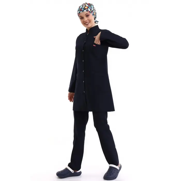 Tesettür Forma Takımı Full Çıtçıt - 5511 Bahar Lacivert