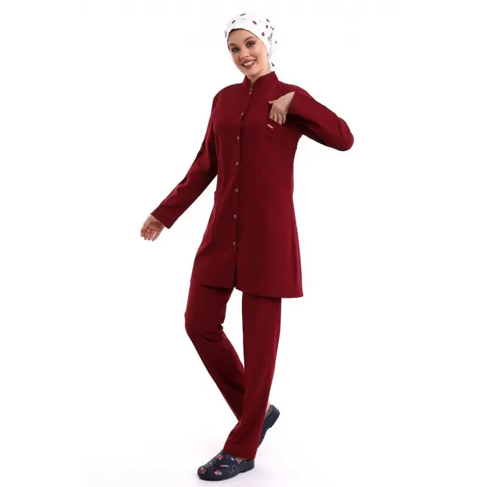 Tesettür Forma Takımı Full Çıtçıt - 5513 Bahar Bordo