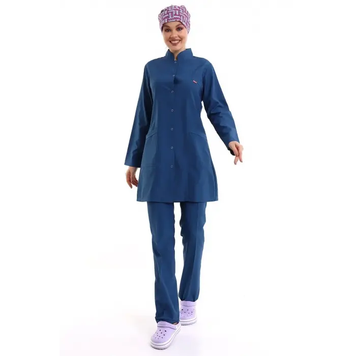 Tesettür Forma Takımı Full Çıtçıt - 5521 Petrol Mavi