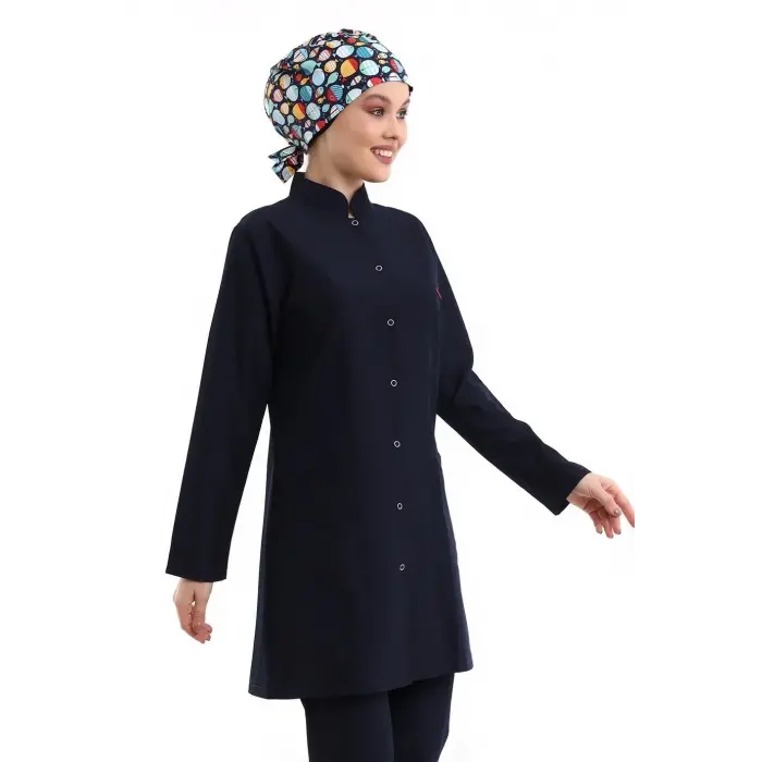 Tesettür Forma Tek Üst Full Çıtçıt - 5511 Bahar Lacivert