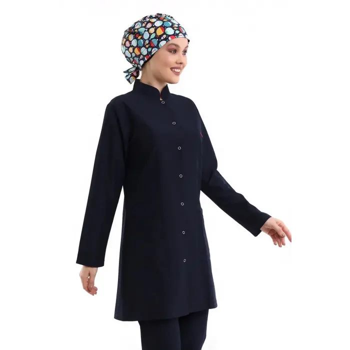 Tesettür Forma Tek Üst Full Çıtçıt - 5511 Bahar Lacivert