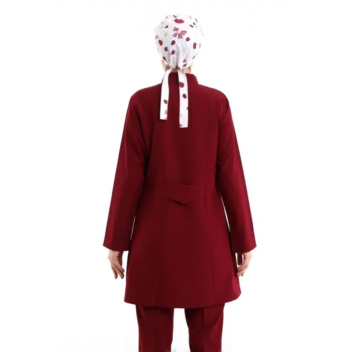 Tesettür Forma Tek Üst Full Çıtçıt - 5513 Bahar Bordo