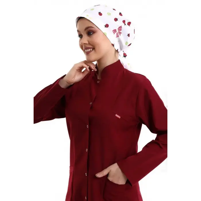 Tesettür Forma Tek Üst Full Çıtçıt - 5513 Bahar Bordo