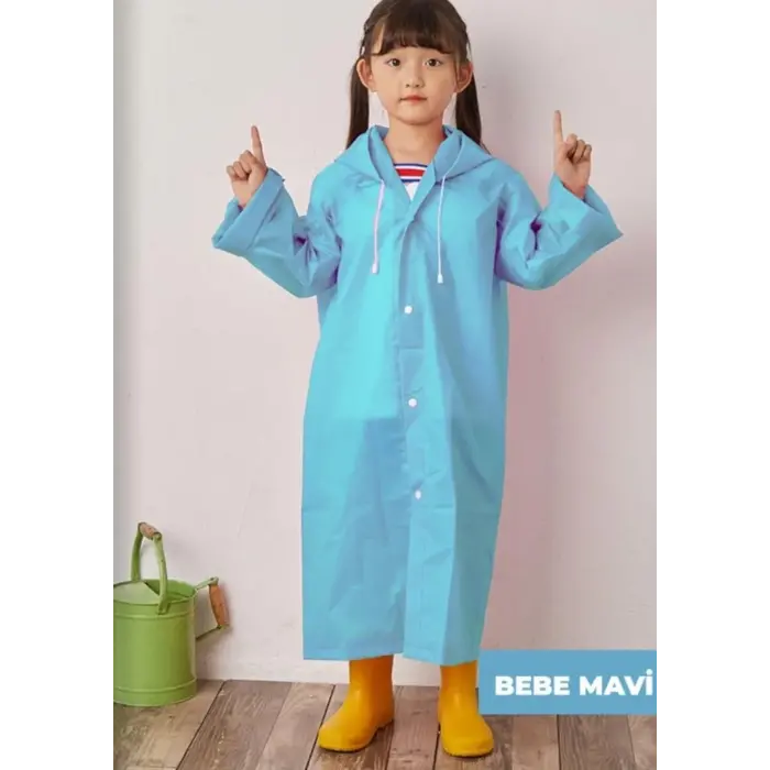 Yağmurluk Unisex Çocuk - Bebe Mavisi