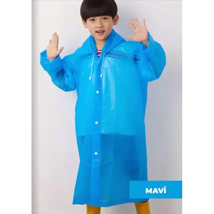 Yağmurluk Unisex Çocuk - Mavi