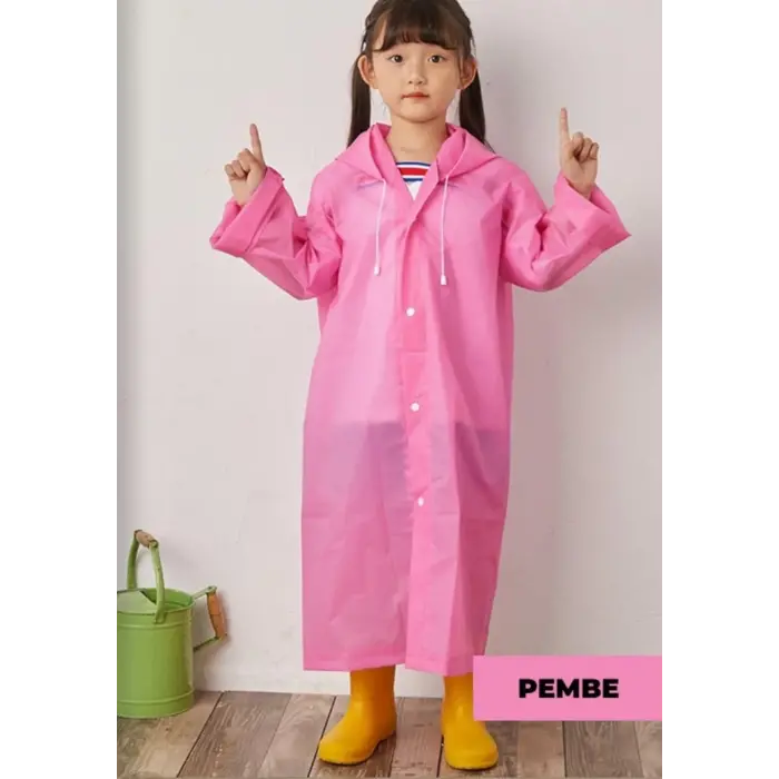 Yağmurluk Unisex Çocuk - Pembe