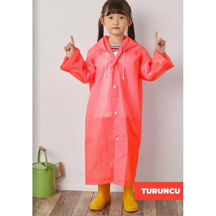 Yağmurluk Unisex Çoçuk - Turuncu