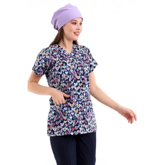 Yarasa Kol Desenli Unisex Tek Üst - 5002 Renkli Kalpler