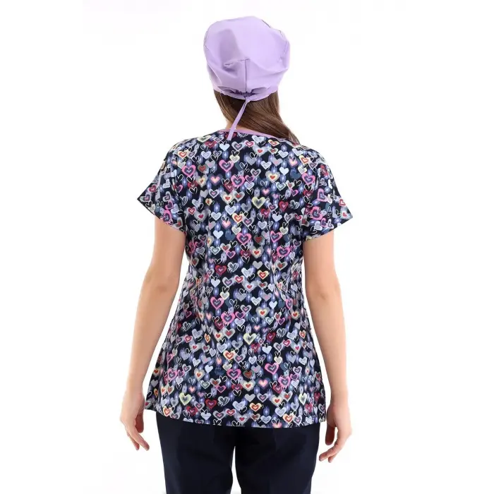 Yarasa Kol Desenli Unisex Tek Üst - 5002 Renkli Kalpler