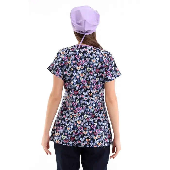 Yarasa Kol Desenli Unisex Tek Üst - 5002 Renkli Kalpler