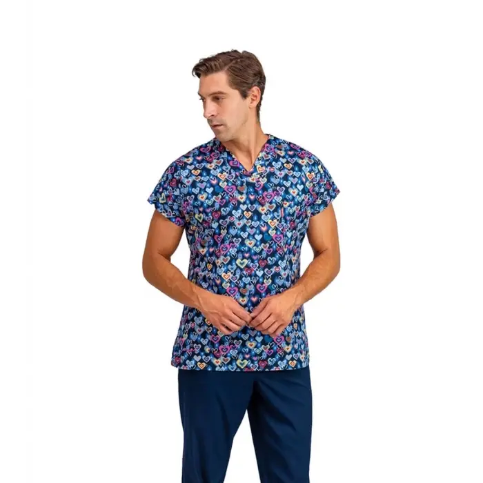 Yarasa Kol Desenli Unisex Tek Üst - 5002 Renkli Kalpler