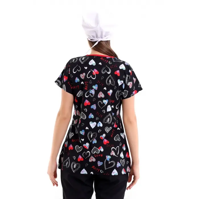 Yarasa Kol Desenli Unisex Tek Üst - 5003 Siyah Love