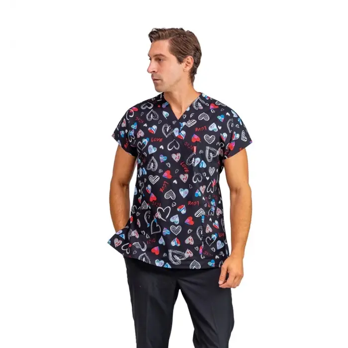 Yarasa Kol Desenli Unisex Tek Üst - 5003 Siyah Love