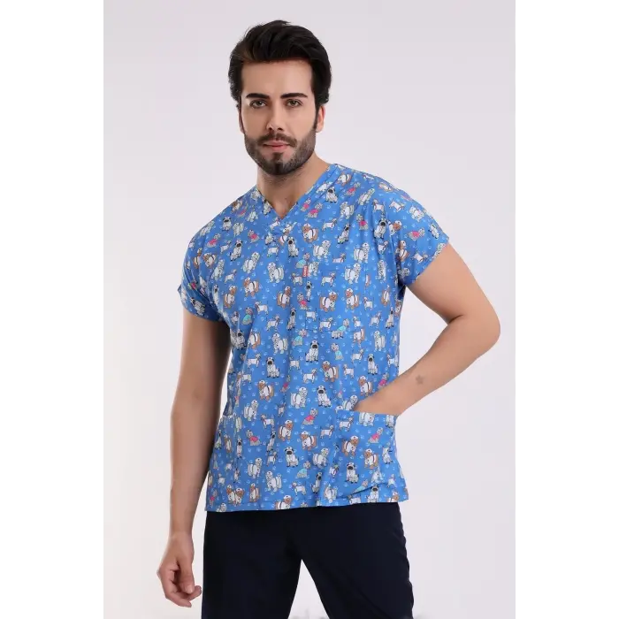 Yarasa Kol Dijital Unisex Desenli Üst - 6501 Küçük Patiler