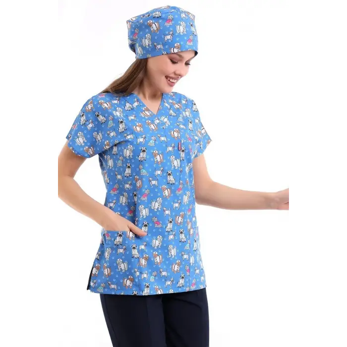 Yarasa Kol Dijital Unisex Desenli Üst - 6501 Küçük Patiler