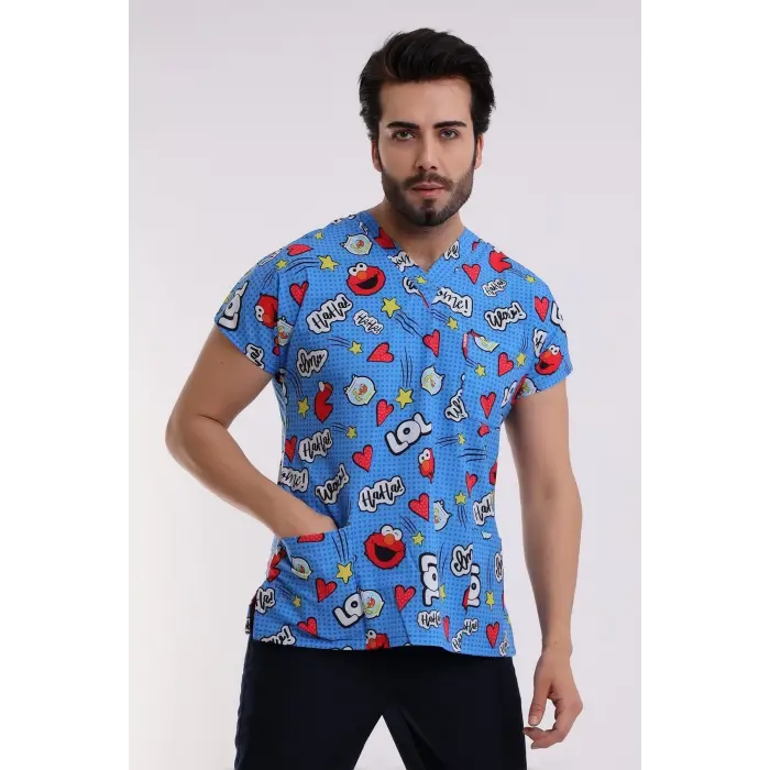 Yarasa Kol Dijital Unisex Desenli Üst - 6504 Kurabiye Canavarı