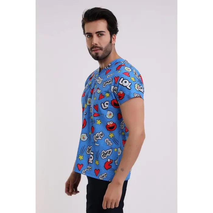 Yarasa Kol Dijital Unisex Desenli Üst - 6504 Kurabiye Canavarı