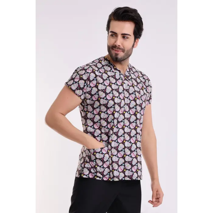 Yarasa Kol Dijital Unisex Desenli Üst - 6532 Kuru Kafa