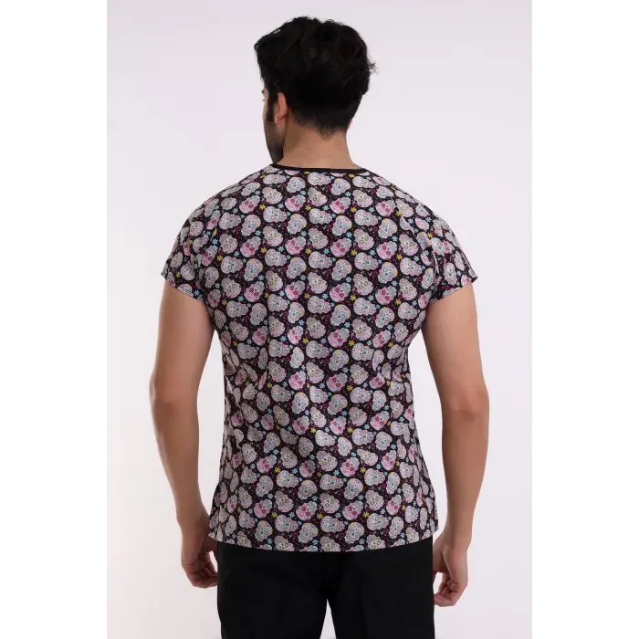 Yarasa Kol Dijital Unisex Desenli Üst - 6532 Kuru Kafa