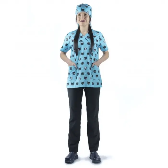 Zarf Yaka Desenli Üst - 2105kedi Köpek