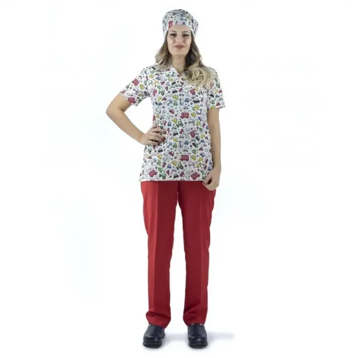 Zarf Yaka Desenli Üst - 2106 Araba